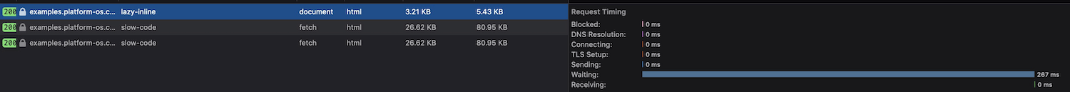 Lazy load inline timeline