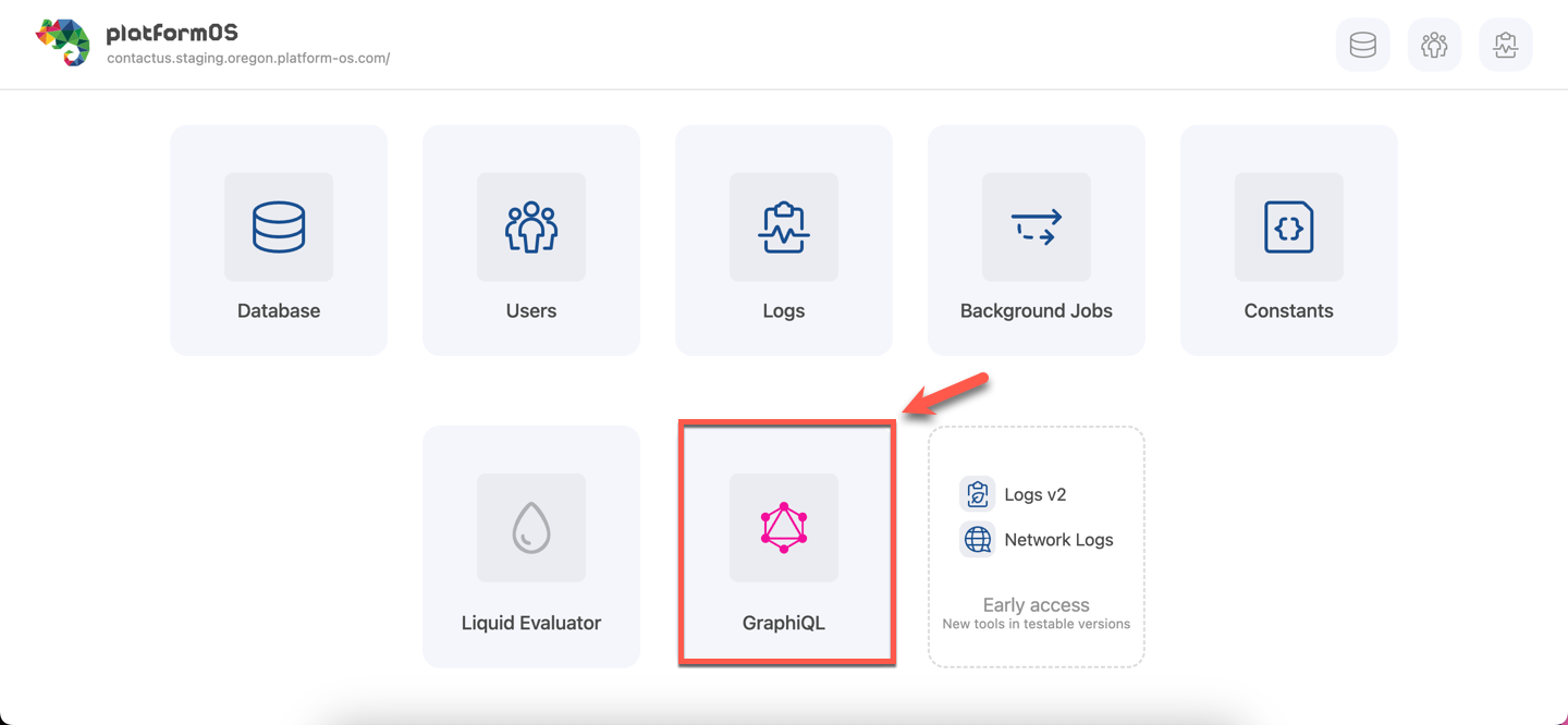 GraphQL Explorer icon highlighted