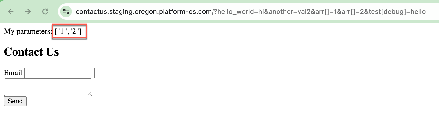 Displaying array parameters