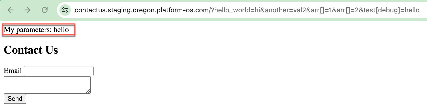 Displaying nested parameters