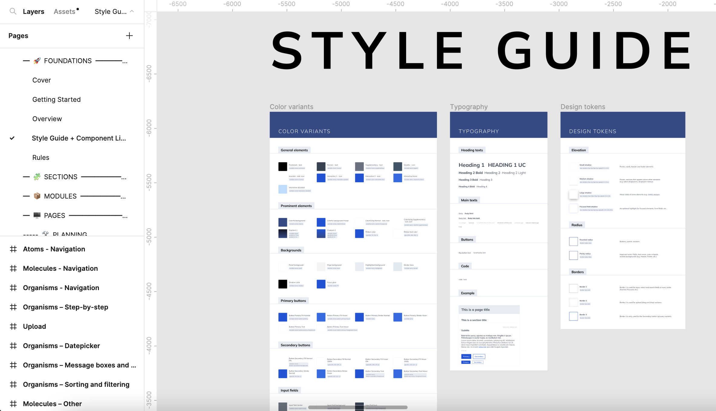 The view of the Style Guide in the Style Guide+Components page