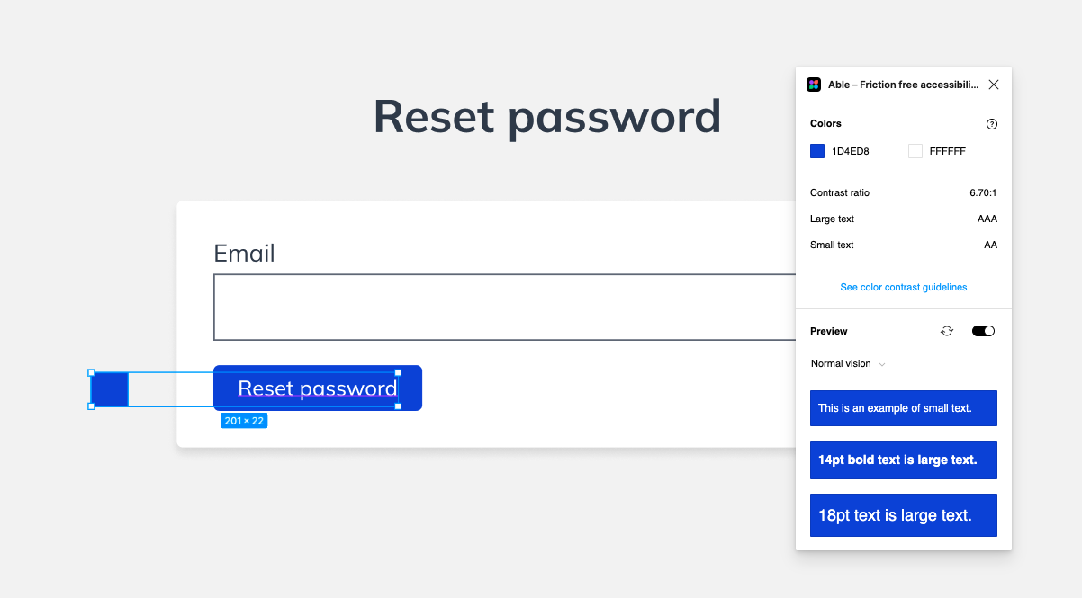 Using Able, the accessibility checker plugin