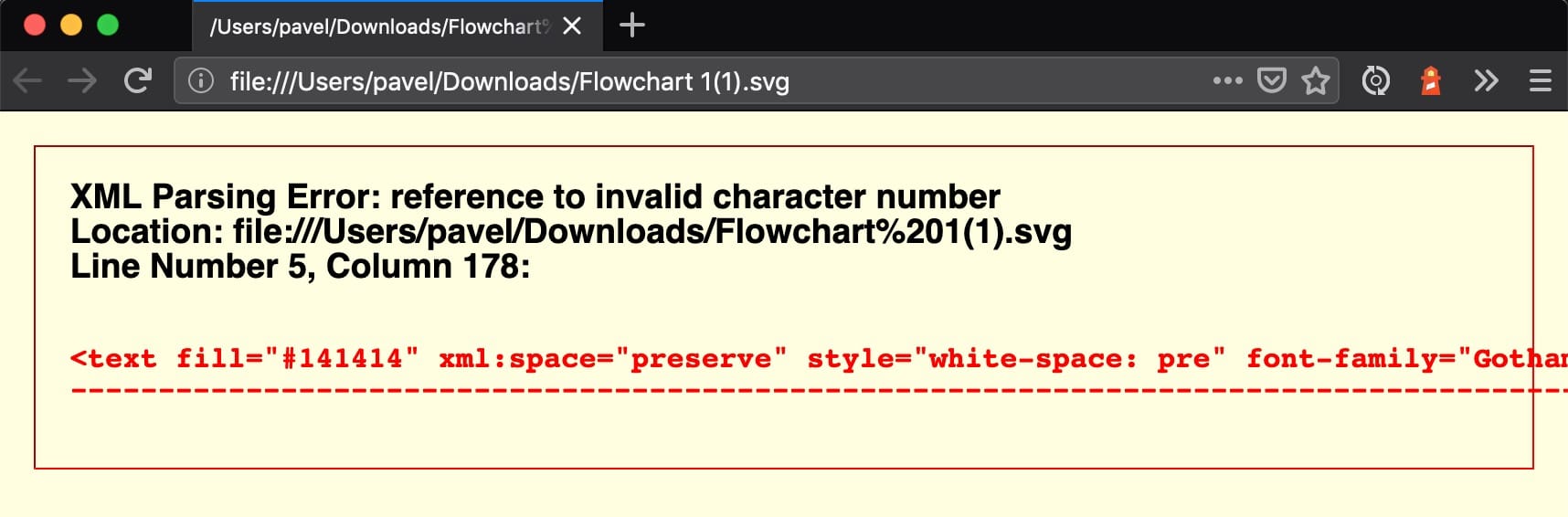 XML error